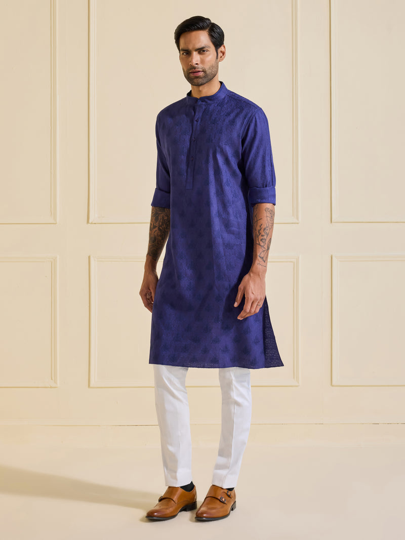 THE REGAL SPLENDOUR: NAVY BLUE KURTA
