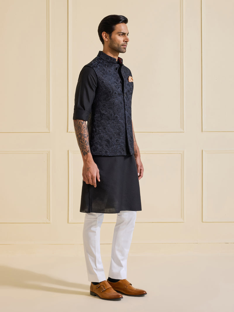 EBONY ENCHANTMENT: SARTORIAL ORNATE WAISTCOAT