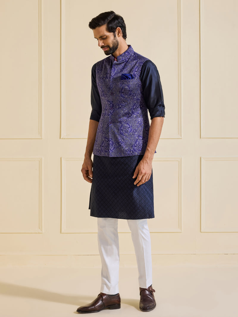 THE AVIAN BLOOM: PRINTED BLUE WAISTCOAT