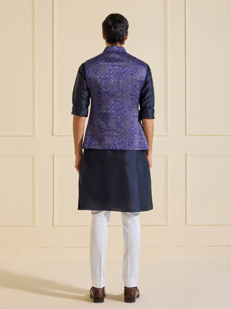 THE AVIAN BLOOM: PRINTED BLUE WAISTCOAT