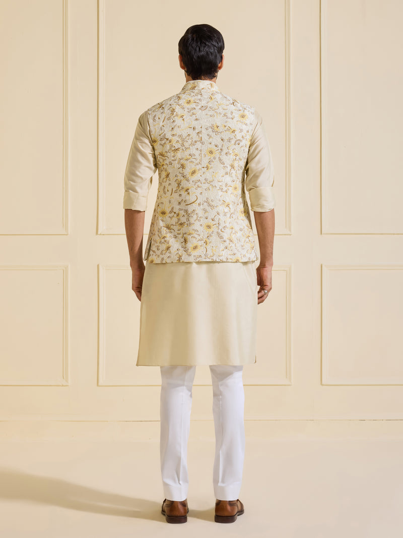 THE RADIANT FLORAISON IVORY WAISTCOAT