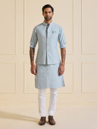 GLACIAL ESSENCE: THE CLASSIC ICE BLUE WAISTCOAT