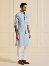 GLACIAL ESSENCE: THE CLASSIC ICE BLUE WAISTCOAT