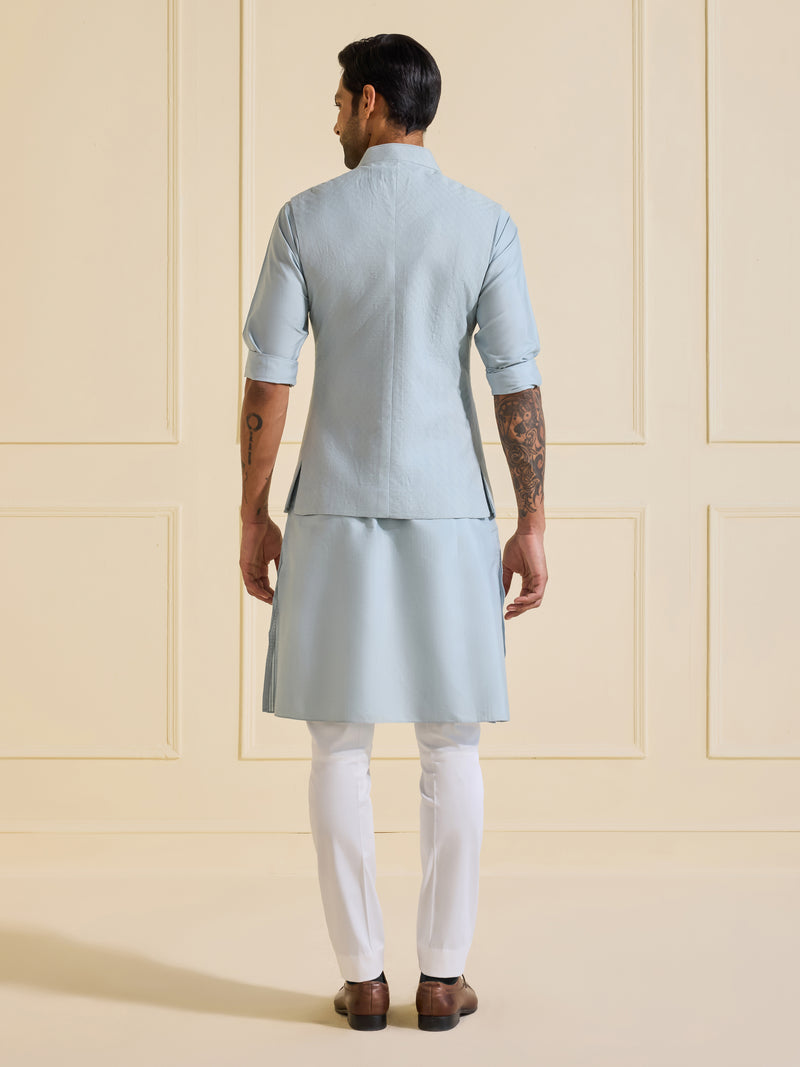 GLACIAL ESSENCE: THE CLASSIC ICE BLUE WAISTCOAT