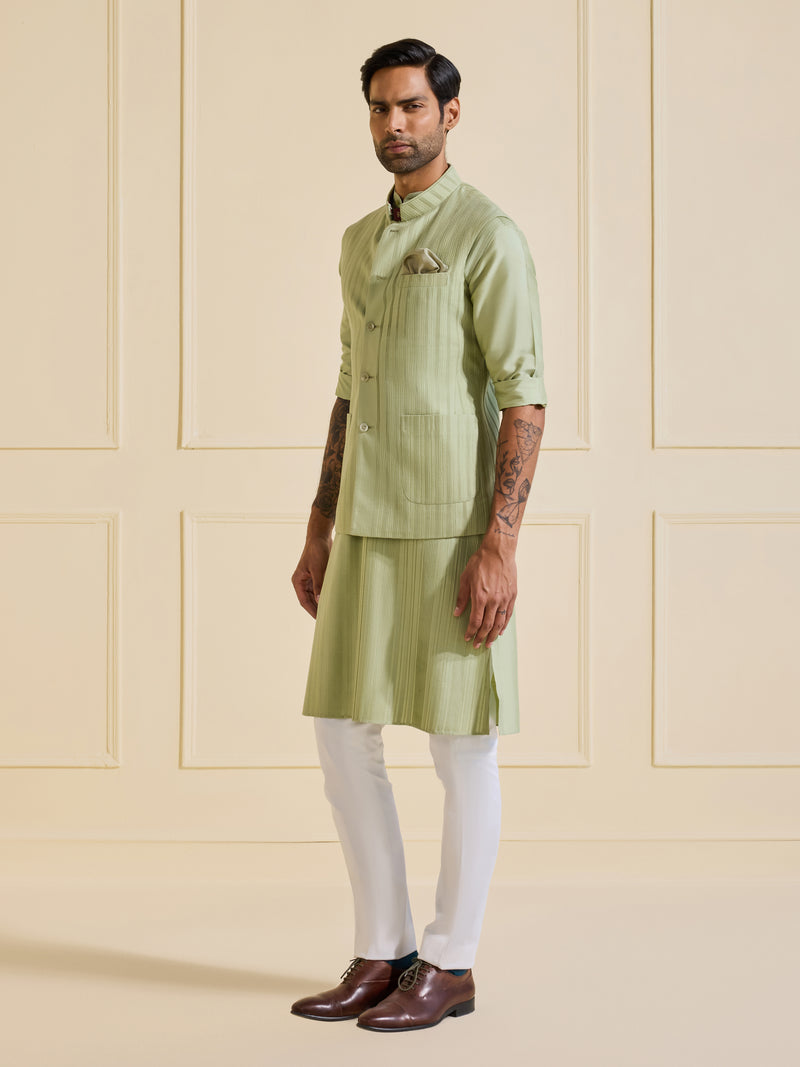 THE VERDANT ELEGANCE: TIMELESS CHARM WAISTCOAT