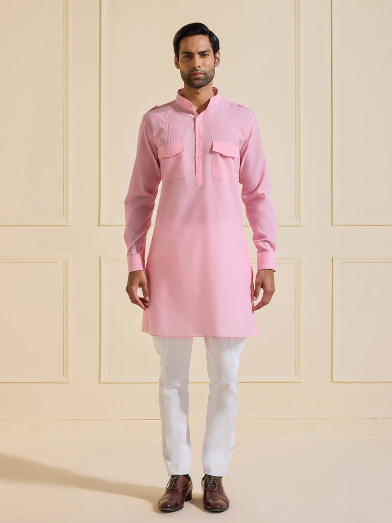 THE ROSÉ BLUSH KURTA WITH FLAP POCKETS