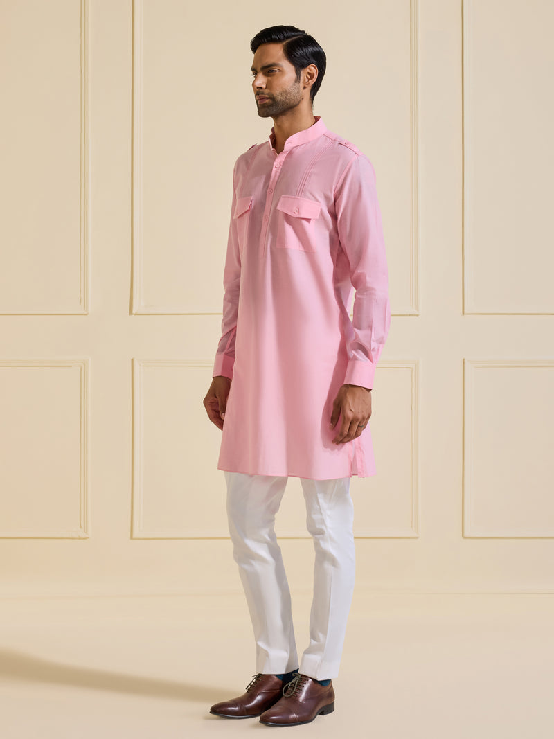 THE ROSÉ BLUSH KURTA WITH FLAP POCKETS