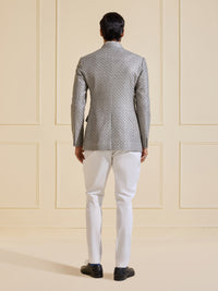 THE LUMINARY SILVER ALLURE BANDHGALA JACKET
