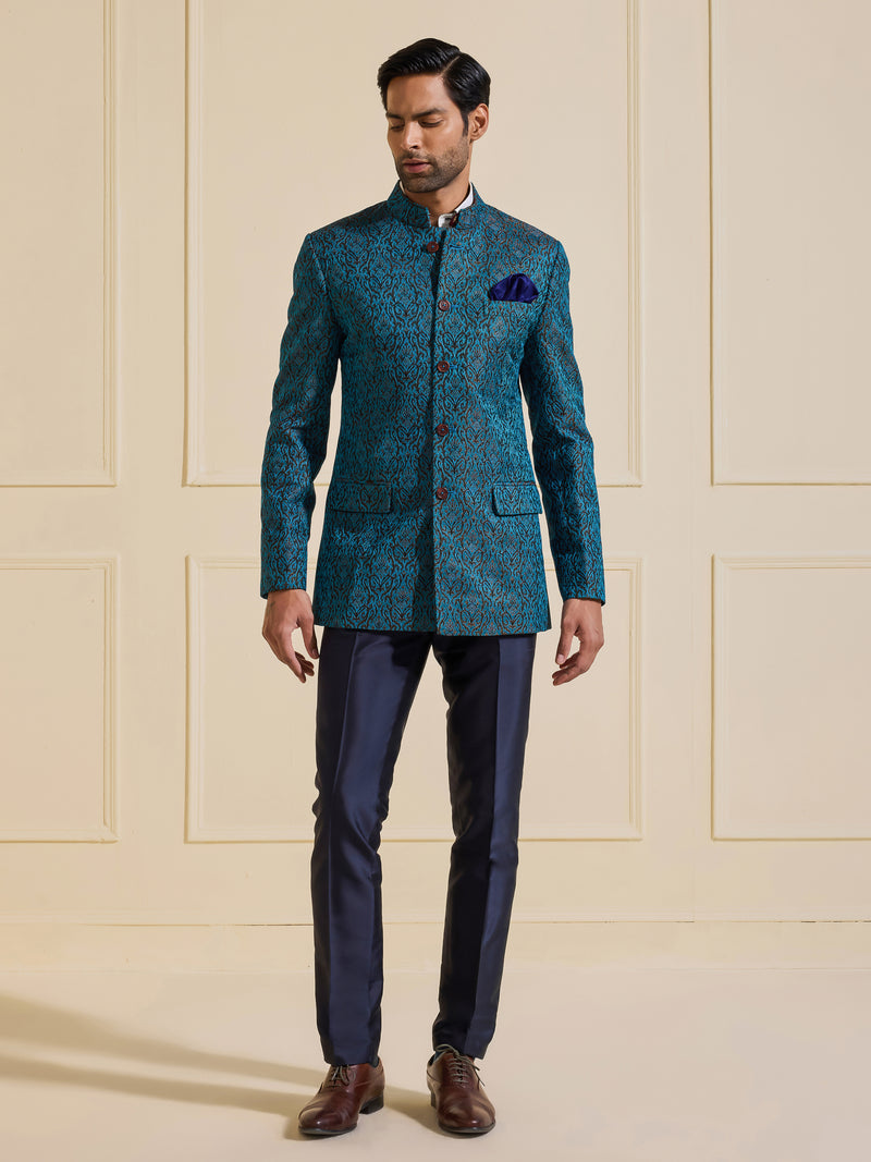 THE NEELABH TEXTURED BANDHGALA JACKET OF CLASSIC SOPHISTICATION