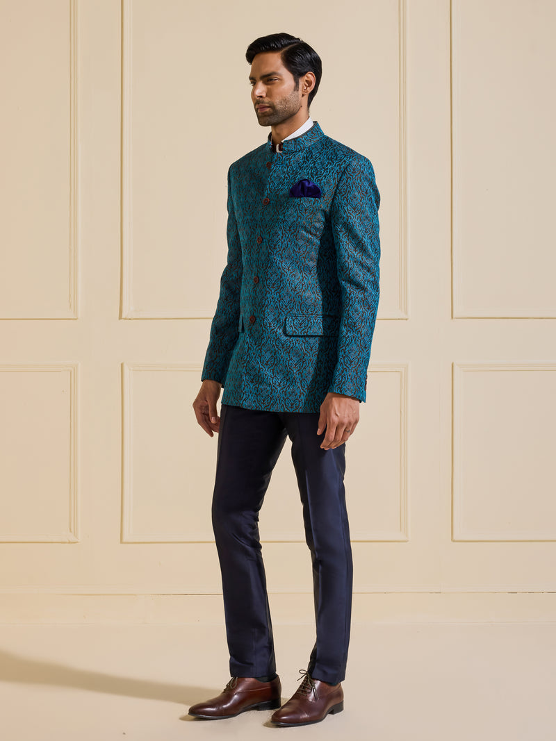 THE NEELABH TEXTURED BANDHGALA JACKET OF CLASSIC SOPHISTICATION