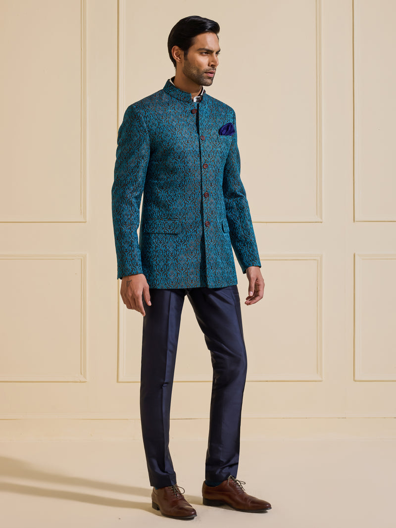 THE NEELABH TEXTURED BANDHGALA JACKET OF CLASSIC SOPHISTICATION