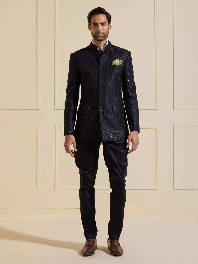 THE NIGHTFALL OPULENCE: EMBELLISHED BANDHGALA JACKET