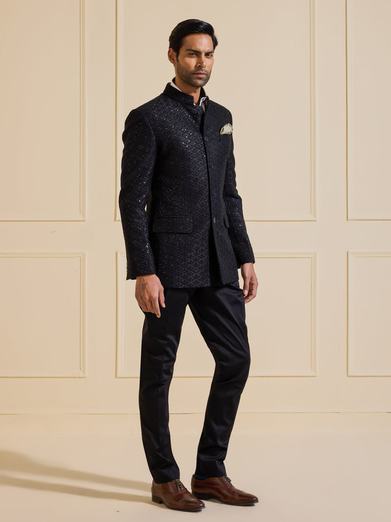 THE NIGHTFALL OPULENCE: EMBELLISHED BANDHGALA JACKET