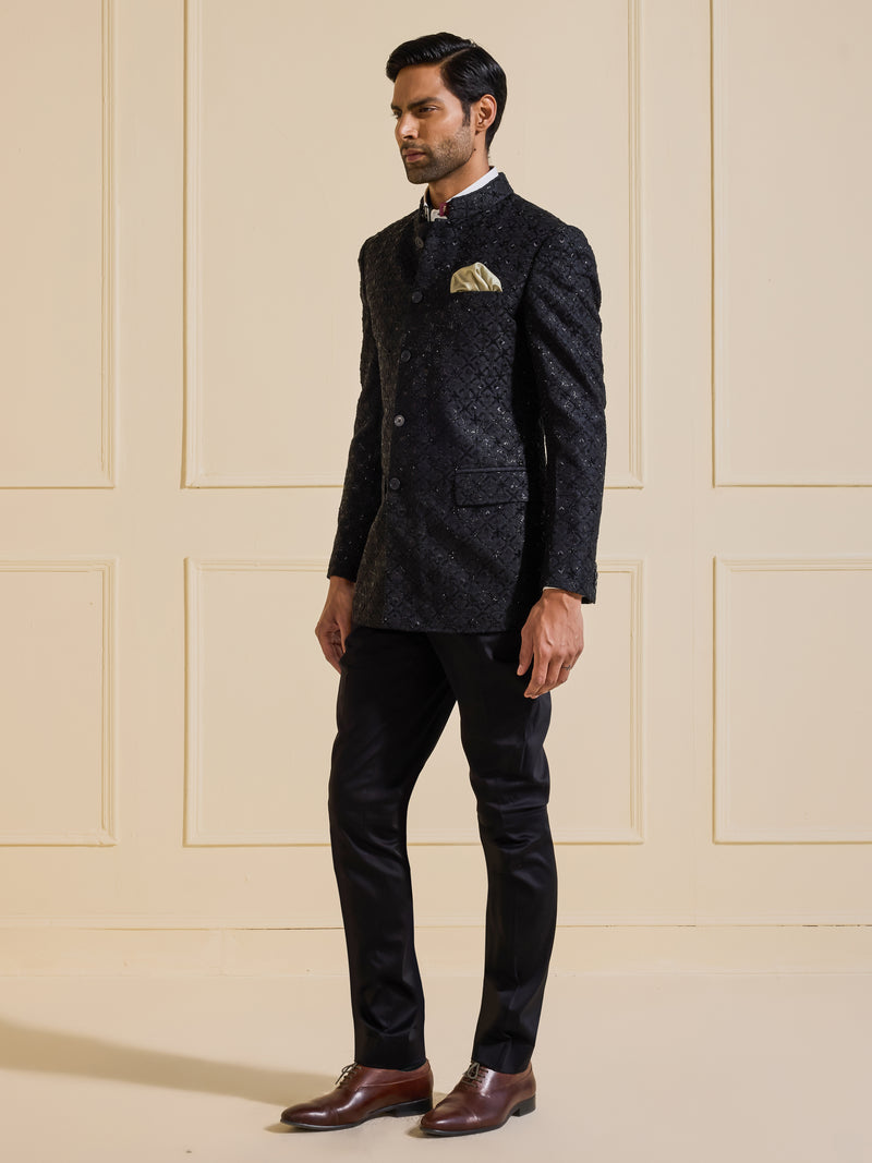 THE ECLIPSE ROYALE BLACK BANDHGALA JACKET