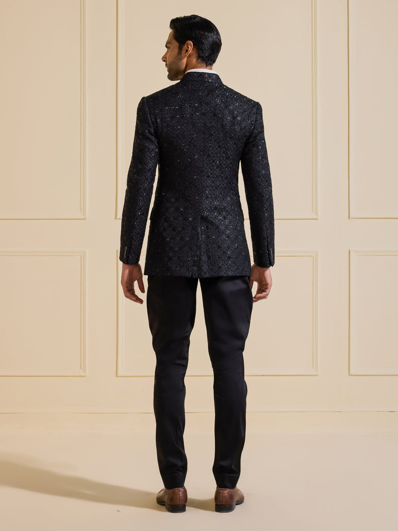 THE ECLIPSE ROYALE BLACK BANDHGALA JACKET