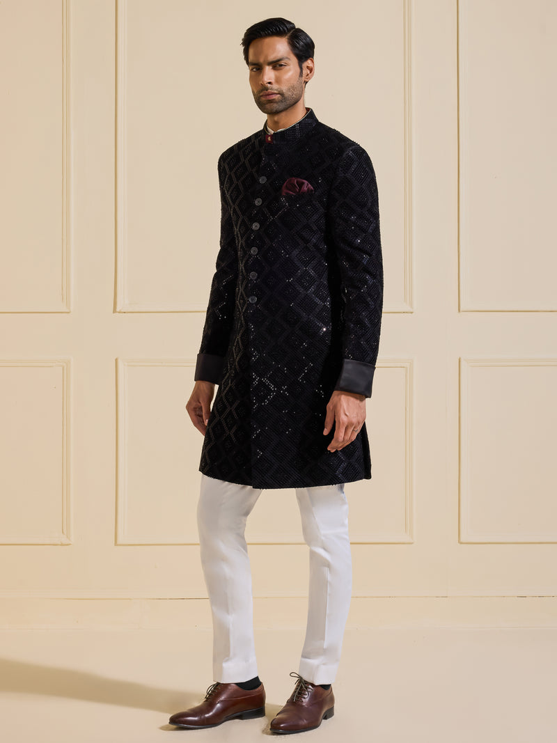 THE MIDNIGHT ENCHANTMENT: EMBELLISHED BLACK ACHKAN