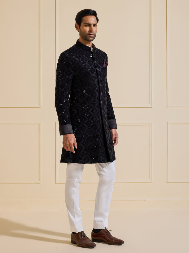 THE MIDNIGHT ENCHANTMENT: EMBELLISHED BLACK ACHKAN