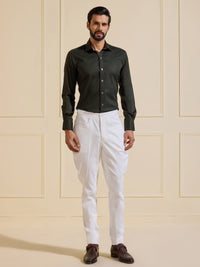 THE EBONY COTTON OLIVE GREEN SHIRT