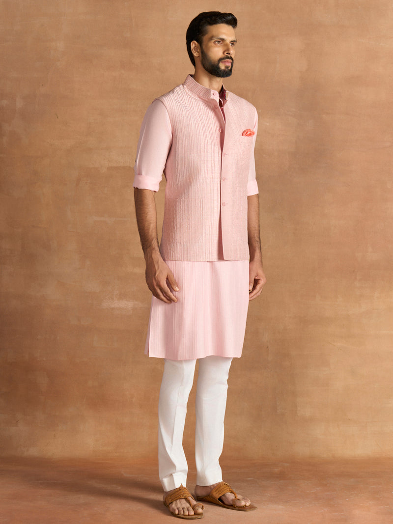 PINK SEQUIN DETAIL WAISTCOAT