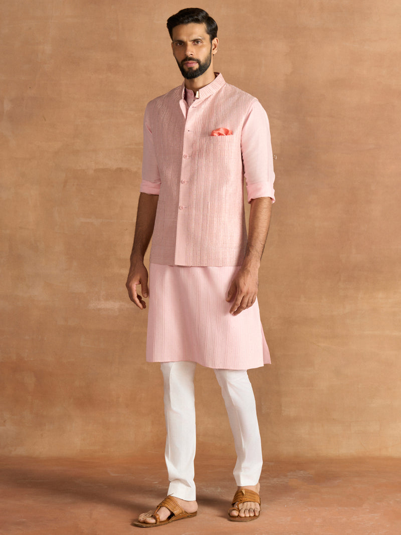 PINK SEQUIN DETAIL WAISTCOAT