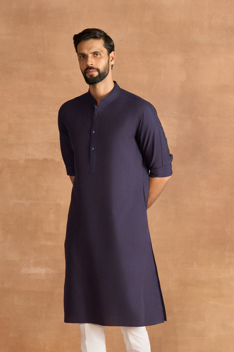 NAVY CONTOUR KURTA