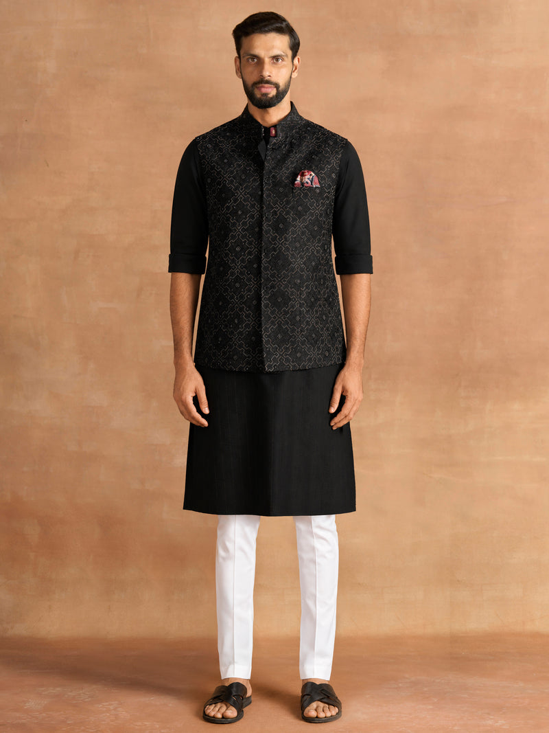 NOIR GRID WAISTCOAT