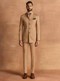 CLASSSIC KHAKI BANDHGALA SUIT