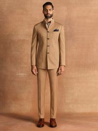 CLASSSIC KHAKI BANDHGALA SUIT