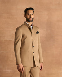CLASSSIC KHAKI BANDHGALA SUIT