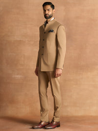 CLASSSIC KHAKI BANDHGALA SUIT