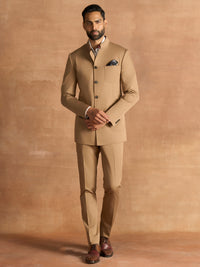 CLASSSIC KHAKI BANDHGALA SUIT