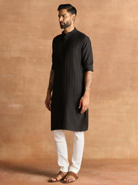 BLACK PINTUCK KURTA