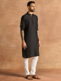 BLACK PINTUCK KURTA