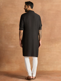BLACK PINTUCK KURTA