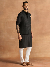 EMBELLISHED BLACK WAISTCOAT