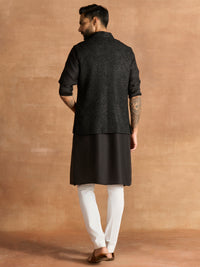 BLACK PINTUCK WAISTCOAT