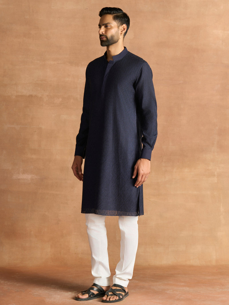 EMBROIDERED SILK KURTA