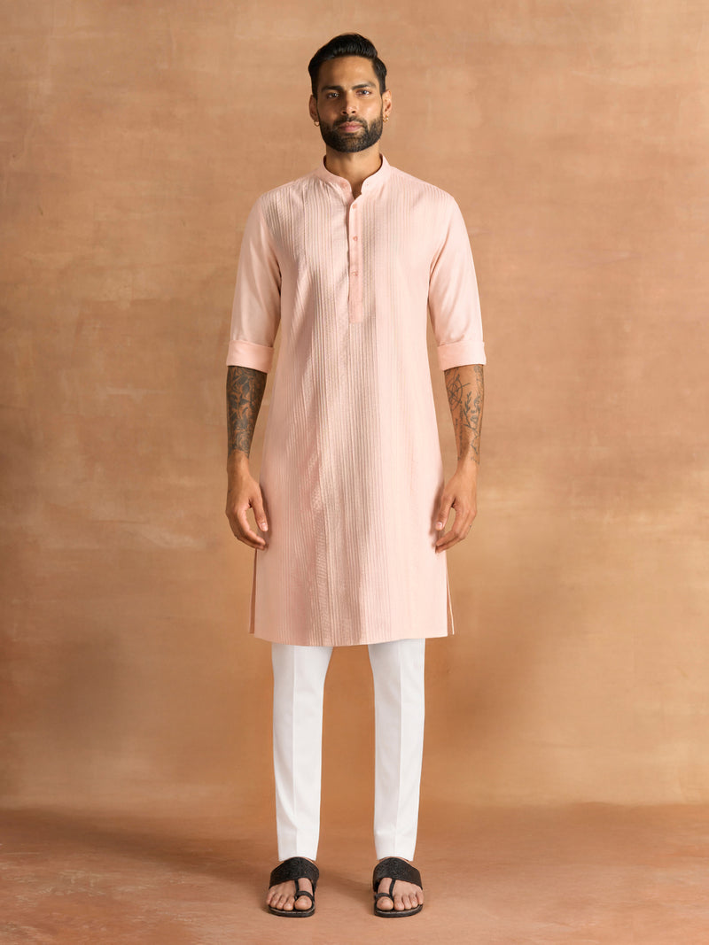 PEACH TRACE KURTA