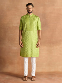CELADON BROCADE KURTA