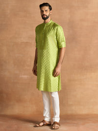 CELADON BROCADE KURTA