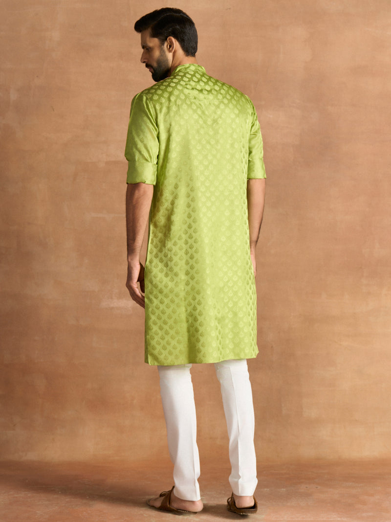 CELADON BROCADE KURTA