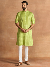 CELADON BROCADE KURTA