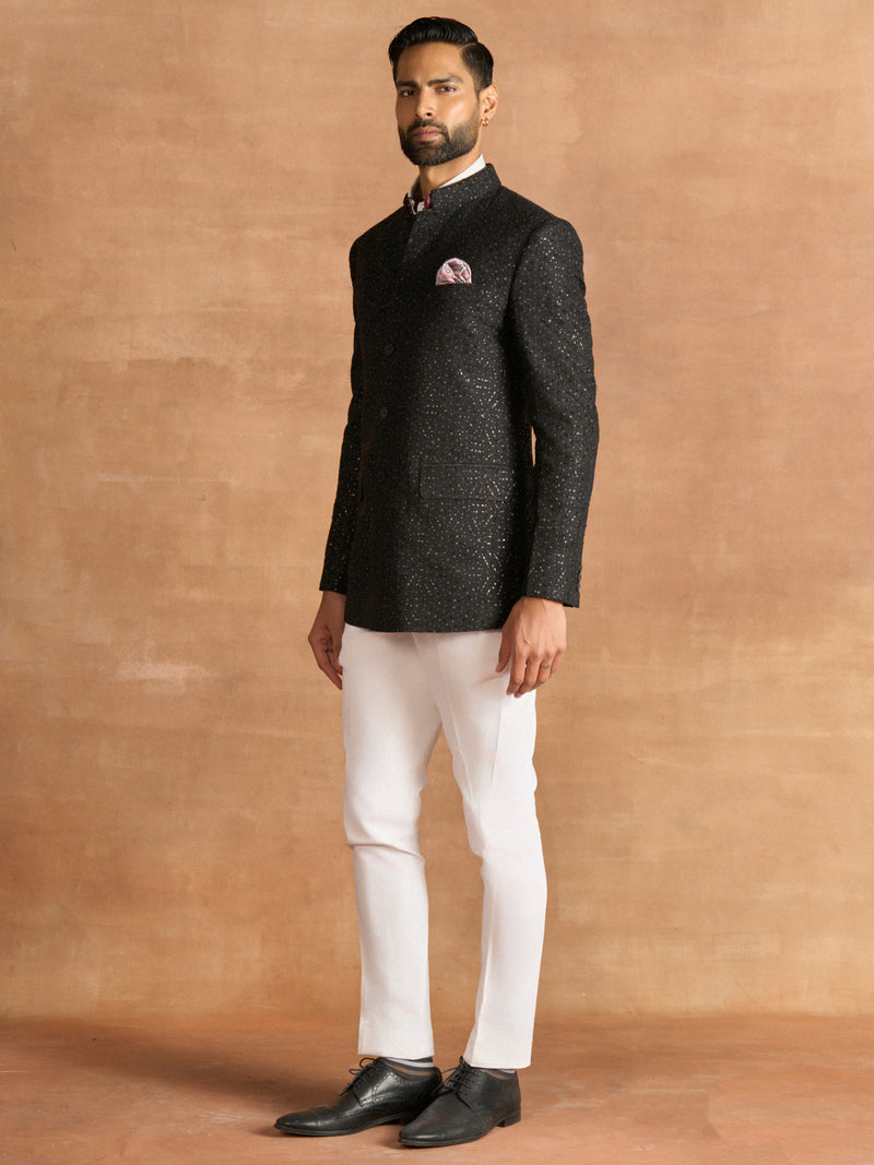 BLACK RADIANT BANDHGALA