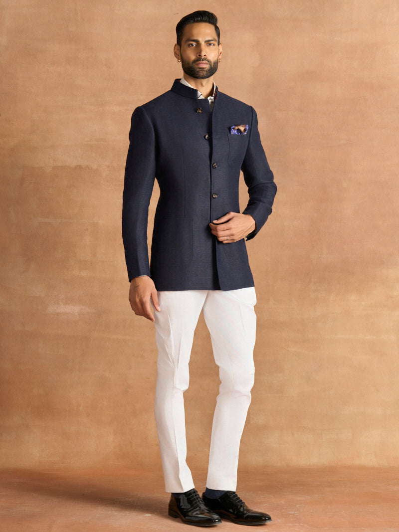 CLASSSIC COBALT BANDHGALA SUIT