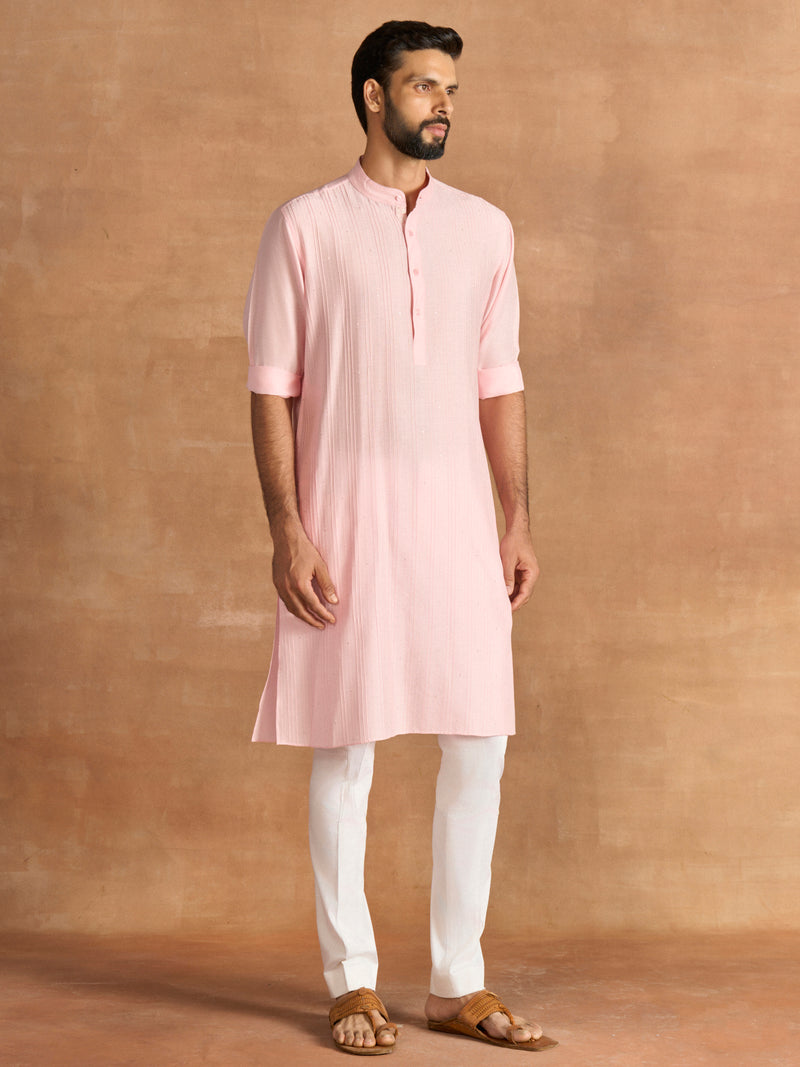 POWDER PINK PINTUCK KURTA