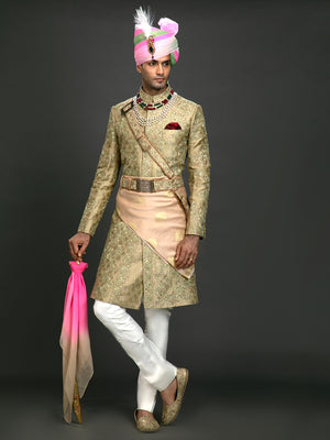GREEN BROCADE ACHKAN