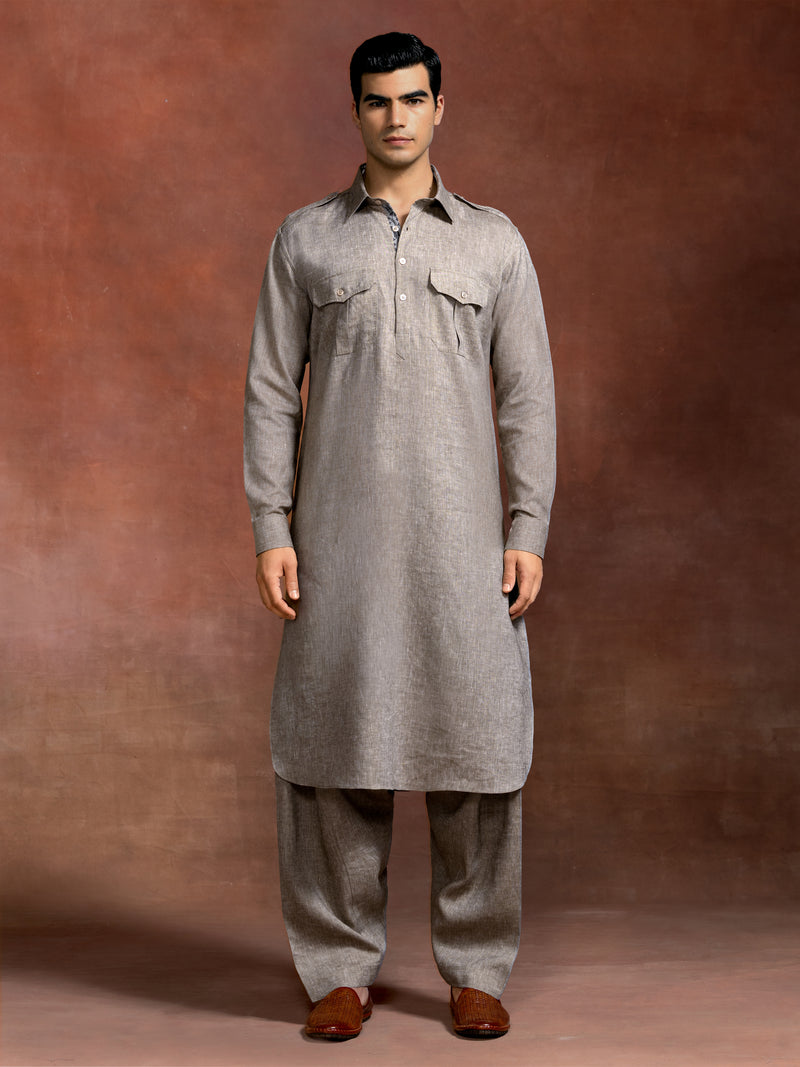 THE TAUPE PATHANI KURTA