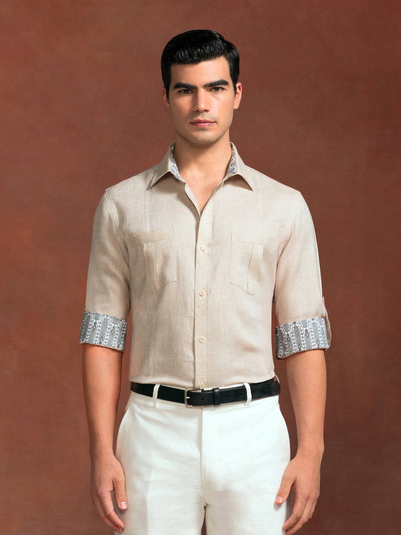 LATTICE PINTUCK SHIRT