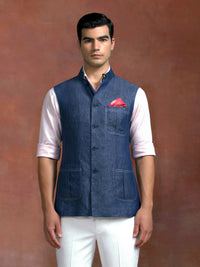 INDIGO LINEN VEST