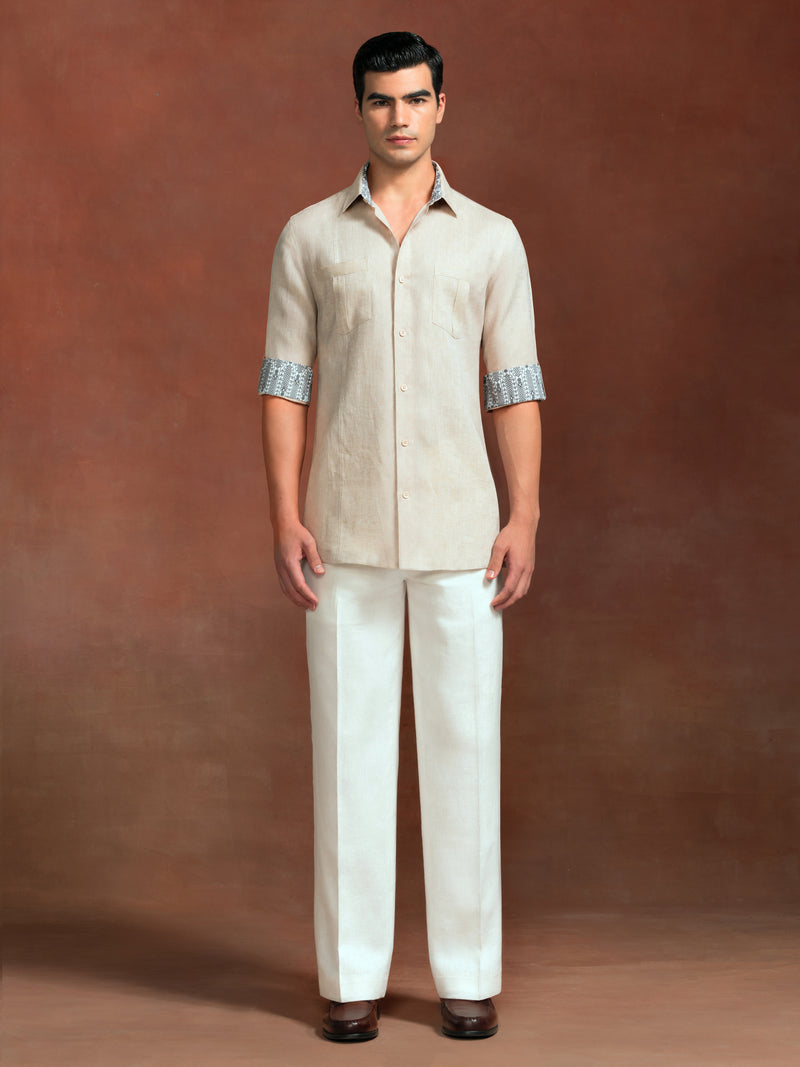 LATTICE PINTUCK SHIRT